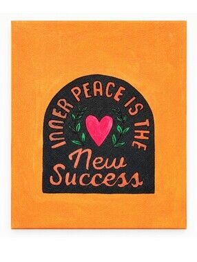 Inner Peace Wall Art Canvas 11x14 Inspirational Quote Hand Painted